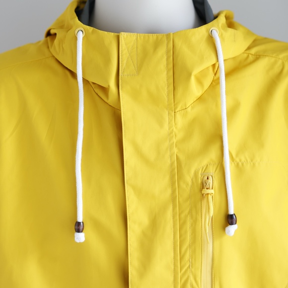 American Rag Men's Yellow Gold Hooded Rain Jacket Windbreaker Size Medium - Picture 3 of 5